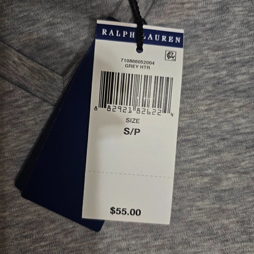 Polo Ralph Lauren Men's Grey Heather Custom Slim Fit V-Neck T-Shirt Size Small - Picture 7 of 8
